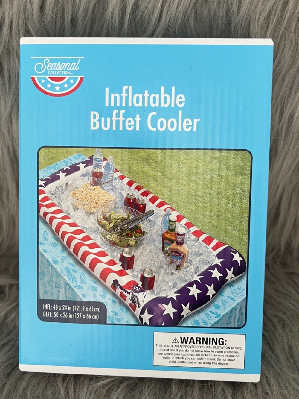 Inflatable Buffet Cooler - Stars & Stripes & Statue of Liberty NWT